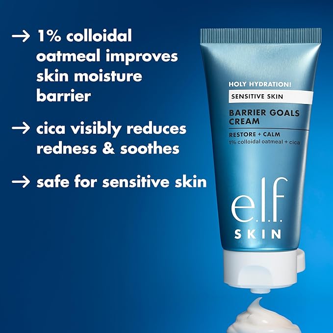 e.l.f. SKIN Holy Hydration! Barrier Goals Cream, Rich Face Moisturizer For Hydrating & Soothing, Helps Visibly Reduce Redness, Vegan & Cruelty-Free