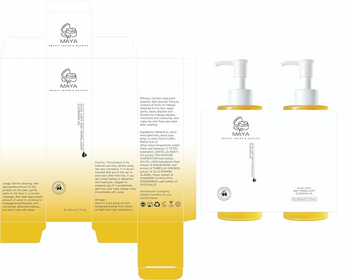 MAYA Olive Plant Essence Cleansing Oil – Makeup Removing Facial Cleanser for All Skin Types, Nourishing Plant Oils, Deep Pore Cleansing, Hydrating & Non-Greasy – 250 ml