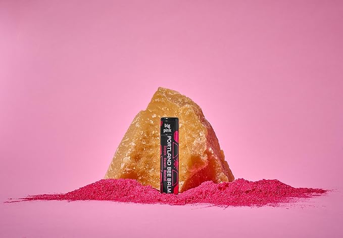 Portland Bee Balm All Natural Handmade Tinted Shimmer Beeswax Based Lip Balm, Big Pink 1 Count