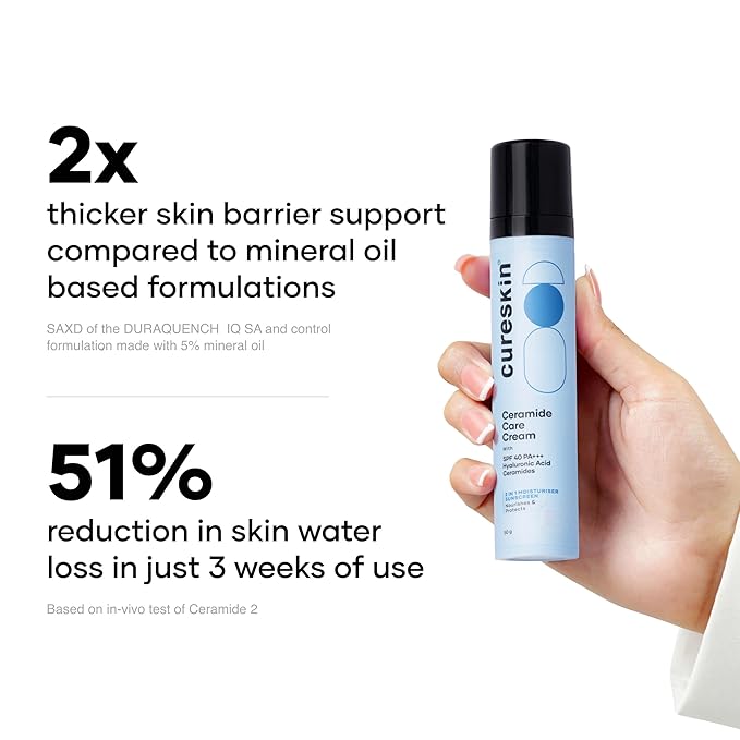Cureskin Ceramide Moisturizer SPF 40 PA+++ Skin Barrier Repair Face Moisturizer for Men and Women | Hyaluronic Acid Moisturizer for Face | Anti Aging Cream for Women and Men, 1.76 Ounce (Pack of 2)