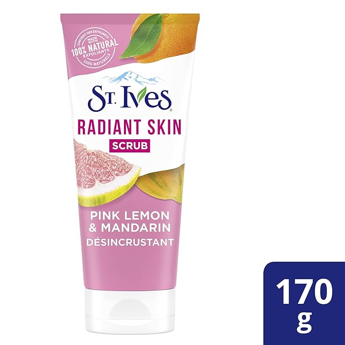 St. Ives Radiant Skin Face Scrub, Pink Lemon and Mandarin Orange, 6 OZ