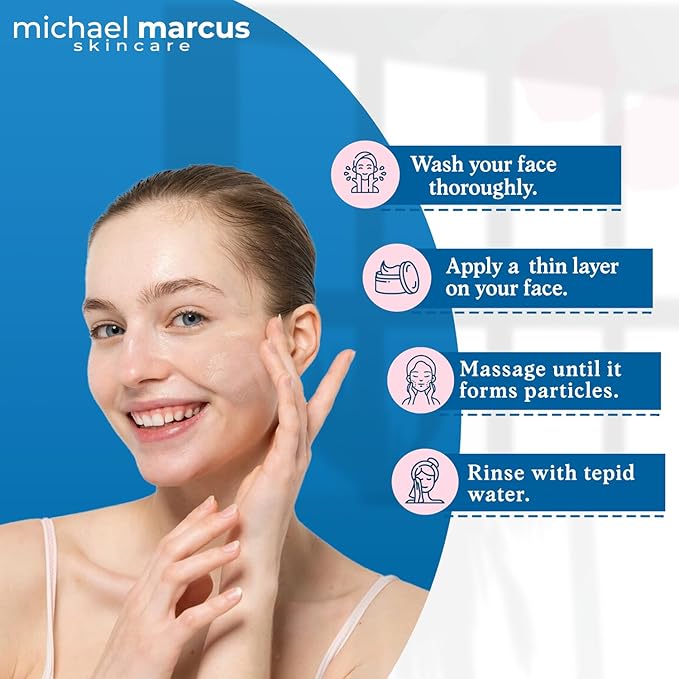 Michael Marcus Exfoliating Enzyme Face Peel (1.7oz Jar) - Face Exfoliator Mask for Dullness, Fine Lines, Wrinkles & Uneven Skin Tone - Remove Impurities and Unclog Pores with Cruelty Free skincare