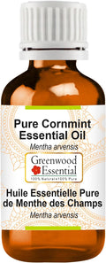 Greenwood Essential Cornmint Essential Oil (Mentha arvensis) Pure | Non-Sticky | Non-Greasy | Lightweight | Men & Women | All Skin Types | Steam Distilled 50ml (1.69 oz)