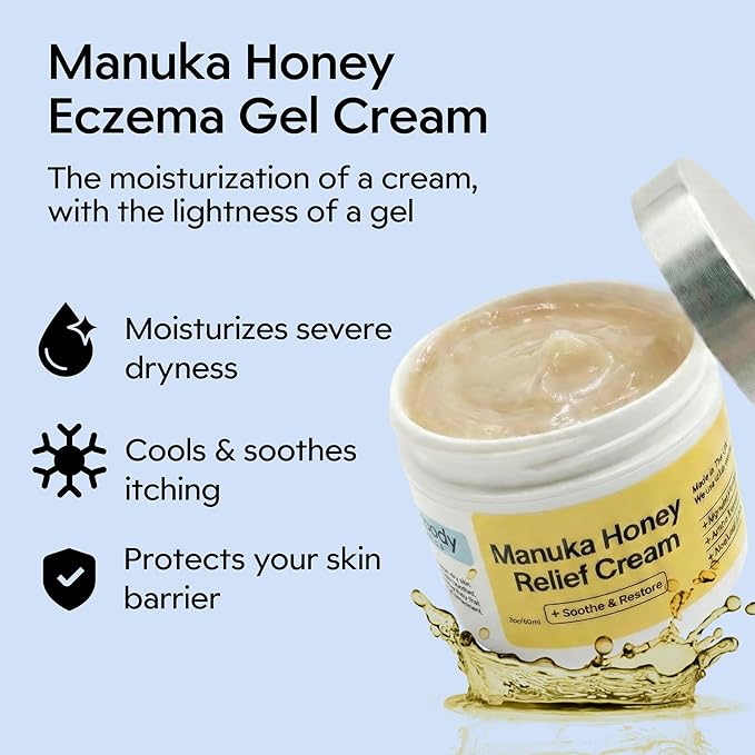 Clearbody Organics Manuka Honey Cream - 2 Fl Oz - Soothing Eczema Cream - Deep Hydration with Colloidal Oatmeal - Instant Manuka Relief for Dry, Itchy Skin