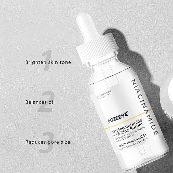 Niacinamide 10% + Zinc 1% Face Serum for Women, 2 PCS Refreshing Niacinamide Facial Serum For Acne.