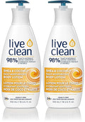 Live Clean Moisturizing Shea and Coconut Body Lotion, 18 Fl Oz (Pack of 2)