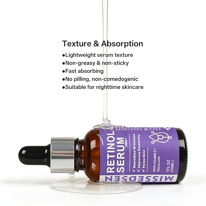 Retinol Serum for Face anti aging with Squalane Oil & Vitamin E Oil for Skin Care Night Repair Serum for Oily, Combination, Dry & Mature Skin for Daily Use 1Fl oz