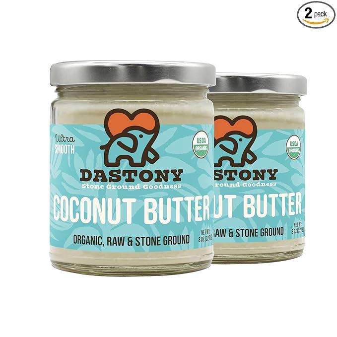 Dastony Organic Raw Coconut Butter, 8 oz | Only One Ingredient | Vegan, Paleo and Keto Friendly, Non GMO, Gluten-free - Pack of 2