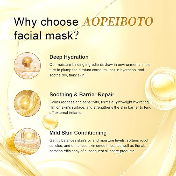 Snail Mucin Mask, Pack of 10 Snail Mucin Sheet Masks, Deep Hydrating Face Mask for All Skin Types, Moisturizing, Strengthen Skin Barrier, Relieve Dryness