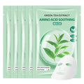 Face Masks Skincare, Pack of 5 Sheet Masks, Hydrating Facial Mask for All Skin Types, Deep Moisturizing, Balance Skin Water & Oil, Soothing, Green Tea