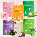 Vegan Organic Face Mask Sheet – Hydrating, Moisturizing & Brightening Skincare with Natural Ingredients for Glowing, Healthy Skin, All Flavors