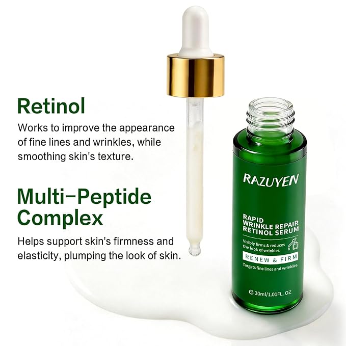 Retinol Serum for Face, Anti Aging Serum with Peptide for Fine Lines and Wrinkles, Smoothing, Repairing and Hydrating Face, 30ml (1 Fl Oz)
