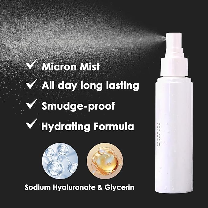 2PCS Makeup Setting Spray Set for Face, Weightless Long Lasting Waterproof Fixing Makeup Setting Face Spray, Smudge-proof, Hydrating & Refreshing Setting Spray Makeup(E)