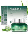 Aloderma Brightening Facial Cream - Made with 69% Organic Aloe Vera - Natural Skin Brightening Squalane & Niacinamide for Flawless Complexion, 1.7oz