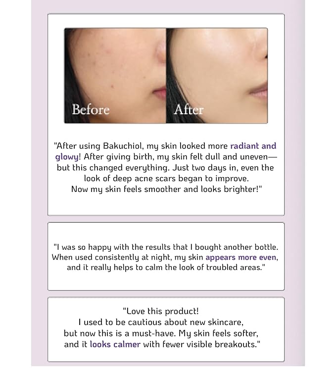 Korean Bakuchiol Concentrate Mix 2 Drops In Any Step of Your Skin Care Routine Retinol Alternative Non GMO Vegan Certificate Safe Natural Botanical Antioxidant Cold Pressed 10000ppm 30ml