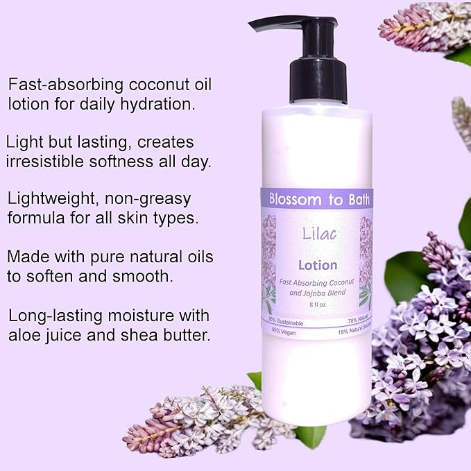 Lilac Lotion (8 Ounce) - Phthalate Free Fragrance - Absorbs Quickly with a Fresh Blooming Scent