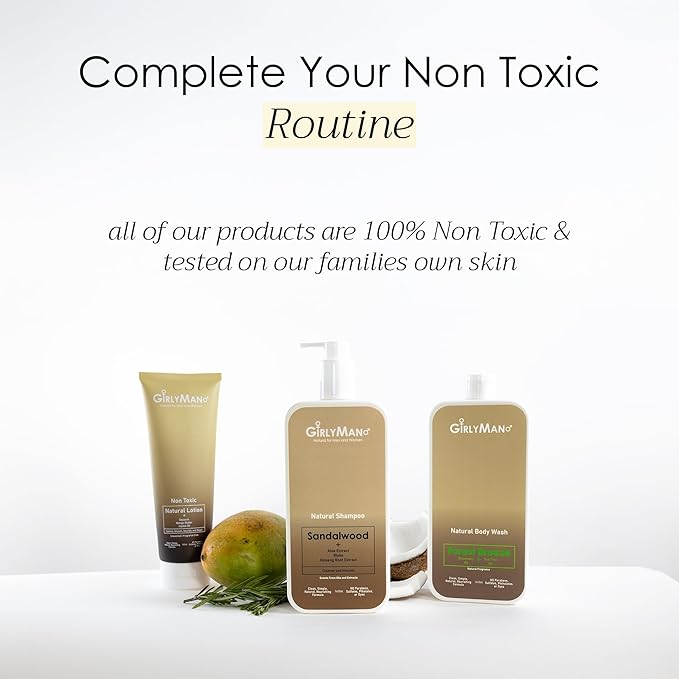 Natural Non Toxic Lotion - Made With Mango Butter, Olive Oil, & Glycerin, Unscented, Fragrance Free, Nourishing Ingredients, For All Skin Types, Family Owned