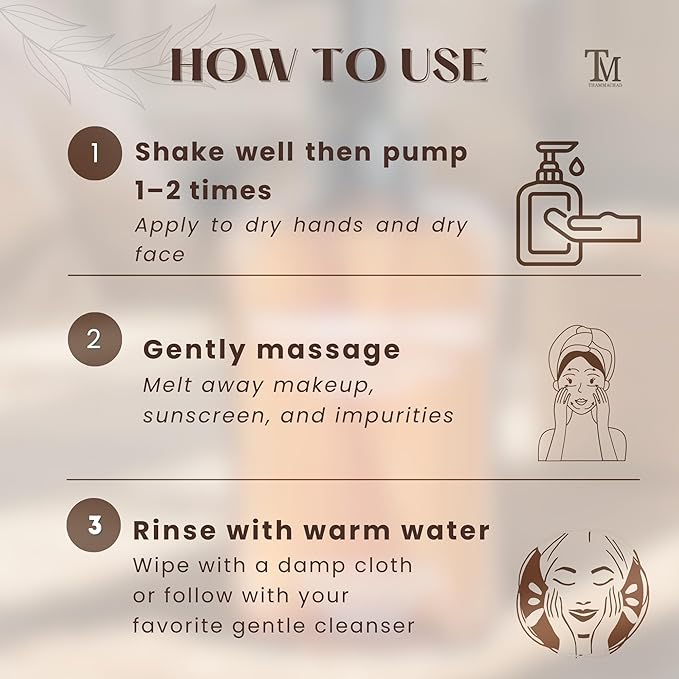 Thammachad Oil Cleanser Makeup Remover for Sensitive Skin Nourishing Cleansing Oil with Moringa & Camellia – 100% Natural First-Step Face Cleanser, 200ml Handcrafted in Small Batch in the USA