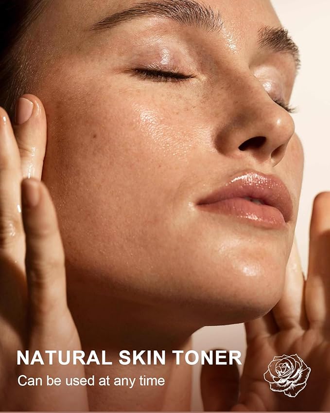 Yoken Pure Rose Water Toner for Face, 32 Fl Oz Bulk, 100% Rosa Damascena Rose Hydrosol, Refreshing Rosewater for Hair, Skin, Aromatherapy, Hydrates & Soothes, Alcohol Free, Chemical Free