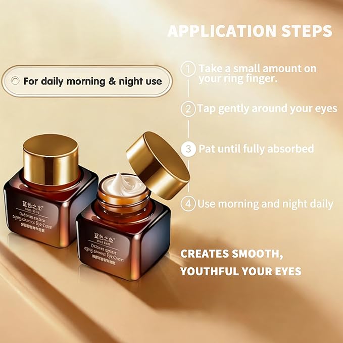 BLUE LOVE Anti-Aging Eye Cream – Reduces Dark Circles & Puffiness, Moisturizing Under-Eye Bags & Fast-Absorbing Wrinkle Treatment for Men & Women, 0.7oz