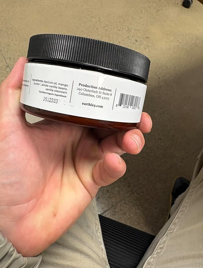 Earthley Wellness, Whipped Body Butter, Vanilla, Ultra-Hydrating & Nourishing, Softens & Soothes Dry Skin, Made with Real Vanilla Beans, Rich in Mango Butter & Apricot Oil (8oz)