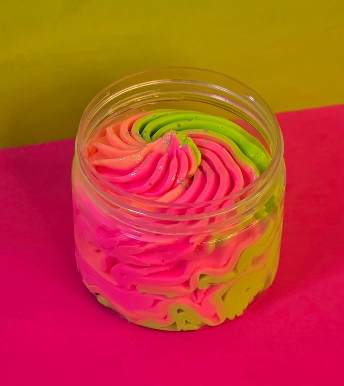 Rainbow Sherbet Whipped Body Butter. Handmade Shea & Mango Butter Body Frosting. All Natural Non Greasy Body Moisturizer (8 oz)