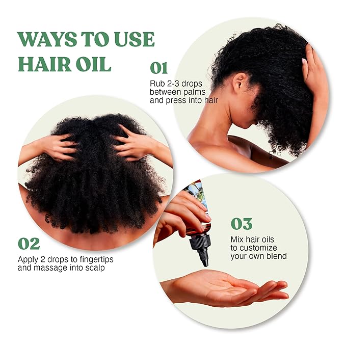Red by Kiss Professional 99% Natural Hair Oil, Organic Vegan Oil Blend for Strengthen & Refresh Hair, Biotin Infused, Nourish Add Shine & Smooth Hair (Castor & Mint, 2.5 Fl Oz)