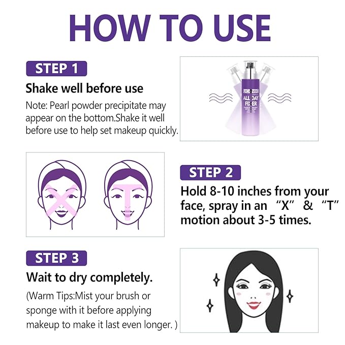 UCANBEMAKEUP Long Lasting Makeup Setting Spray Kit- 6.76 Fl oz Hydrating Matte Finish Mist Lightweight Face Make up Fixer +Travel Size Spray Bottle+Sponge Puff Makeup Set