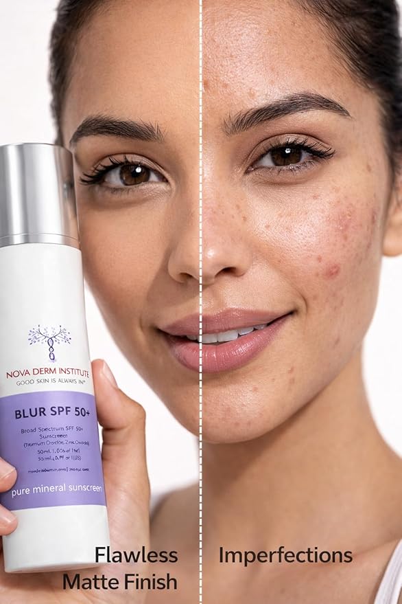 Tinted Mineral Sunscreen SPF 50 - Non Comedogenic Zinc Oxide 16.2% - No White Cast - Matte Finish Oil-Free Face Sunscreen, 1 fl oz.