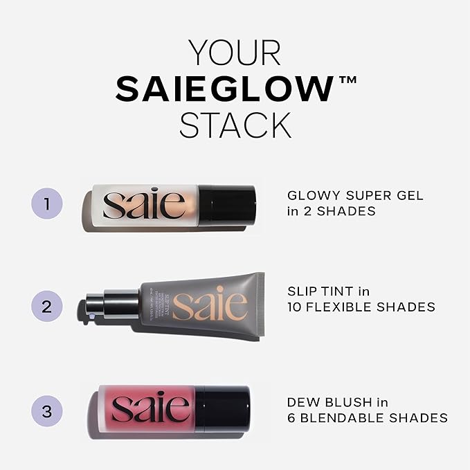 Saie Slip Tint Tinted Moisturizer with SPF 35 - Light Coverage, Glowy Skin Tint & Mineral Sunscreen for Face with Hydrating Hyaluronic Acid - Summer Makeup Essential - Shade One (1.35 oz)