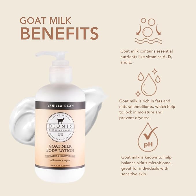 Dionis Goat Milk Body Lotion Vanilla Bean 8.5 oz (Pack of 1)