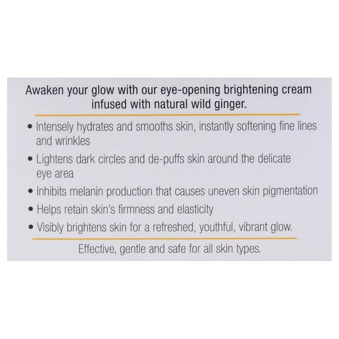 beauty wild ginger amazing eye cream- deeply hydrates and moisturize- collagen booster- Vegan- Sulfate- free- Unisex- 0.7 fl oz