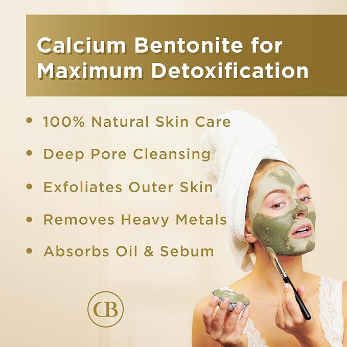 California Biology Calcium Bentonite Clay | Indian Healing Clay for Face & Body | Deep Pore Cleansing & Detox Face Mask | Skincare, Beauty, & Acne Treatment for Face | Natural Skin Care Mask | 6 Count