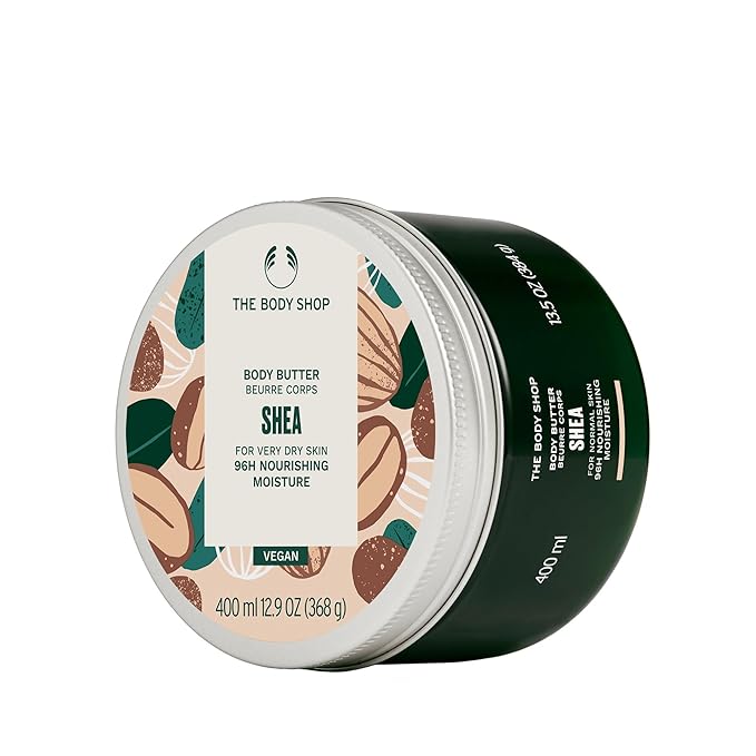 The Body Shop Shea Body Butter Bundle - Hydrating & Moisturizing Skincare for Very Dry Skin - Vegan - 12.9 oz & 6.4 oz