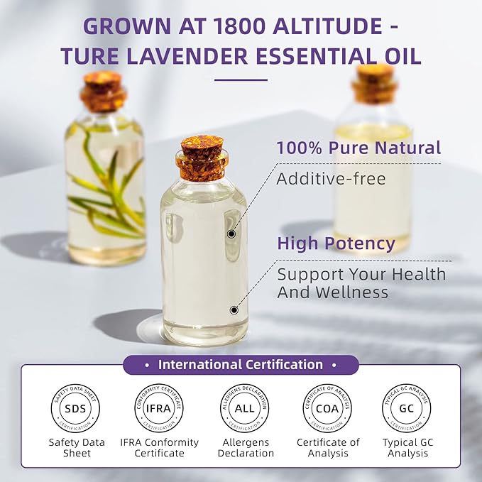 HIQILI 16 Ounces Lavender Essential Oil Pure, 100% Natural for Aromatherapy Diffuser, Skin Care, Hair, Includes Premium Dropper-16 Fl Oz