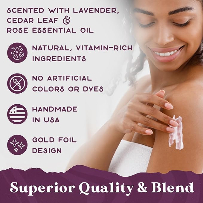 PURPLE CANYON Glowing Goat 2oz Mini Whipped Body Butter | Lavender, Rose & Cedar Infused with Goat Milk, Jojoba Oil & Aloe Vera | Natural Moisturizing Butter for Skin Care