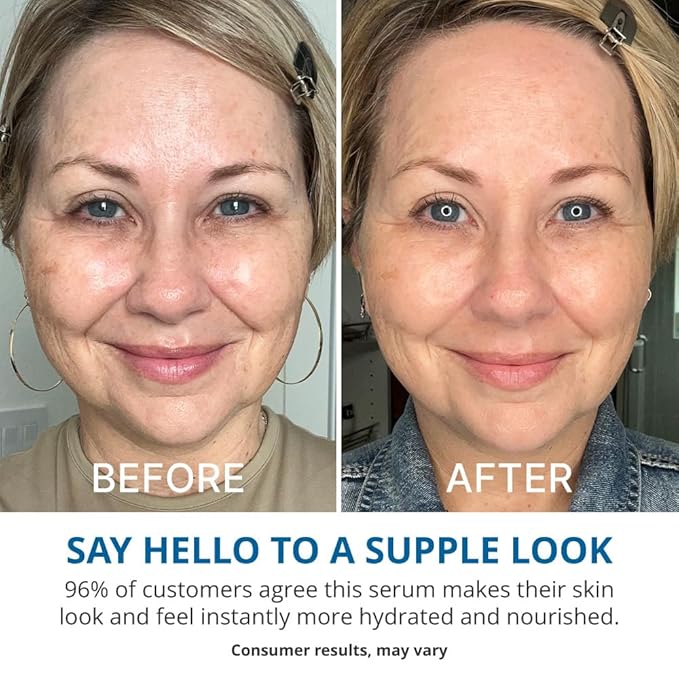 goPure Hyaluronic Acid Dramatically Dewy Serum - Hyaluronic Acid Serum for Face in a Nourishing Formula with Aloe Vera and Hibiscus Extract for Visibly Hydrated, Smoother-Looking Skin - 1 fl oz