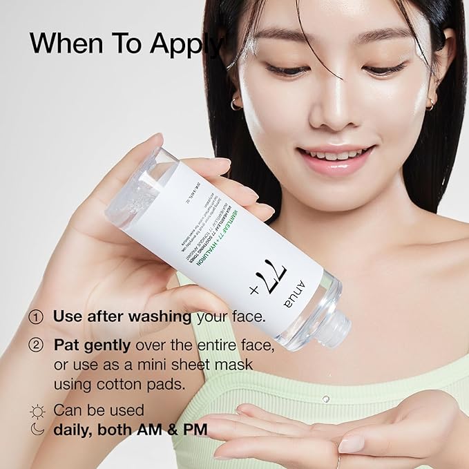 Anua Heartleaf 77 Soothing Toner, Moisturizing & Calming Facial Toner for Glass Skin, Hyaluronic Acid, Lightweight Hydration for Sensitive Skin, Redness Relief, Korean Skincare, 8.45 fl.oz