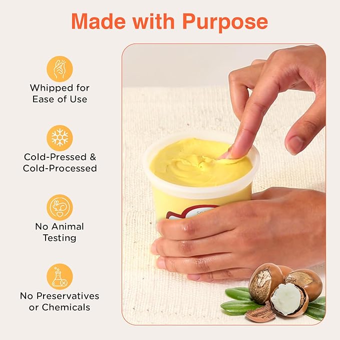 SoShea Whipped Shea Butter Unscented Ivory Original - Nourishes, Moisturizes & Renews | 100% African Pure Shea Butter | Cold-Pressed & Cold-Processed | No Dyes & Parabens | Vegan | 11.50oz / 326g