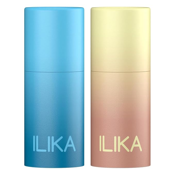 ILIKA 100% Natural Lip Balm - Organic, Plastic-free, Vegan, Cruelty-Free, Vitamin E, COSMOS Certified, PETA Certified, 2-Pack - Vanilla, Peppermint, All-Day Moisture, 0.15 oz each