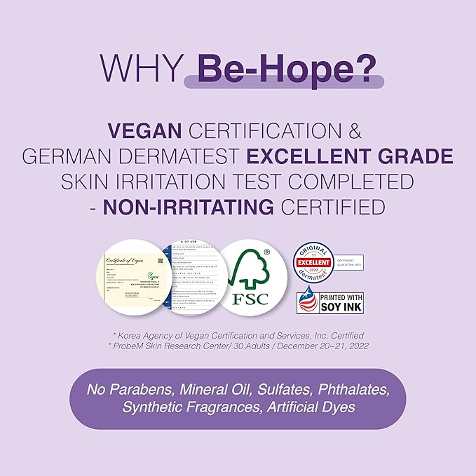 Be-Hope Vegan Luxury Comforting Cream – Soothing Moisturizer for Sensitive Skin with Purple Tea Extract, Adenosine, Plant-Based Ingredients – Anti-Wrinkle, 24-Hour Hydration – 50ml / 1.7 fl oz