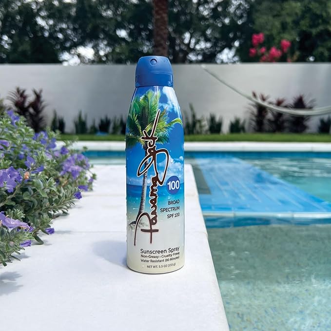 Panama Jack Continuous Spray Sunscreen - SPF 100, Broad Spectrum UVA/UVB Protection, PABA, Paraben, Gluten & Cruelty Free, Water Resistant (80 Minutes), 5.5 OZ (Pack of 1)