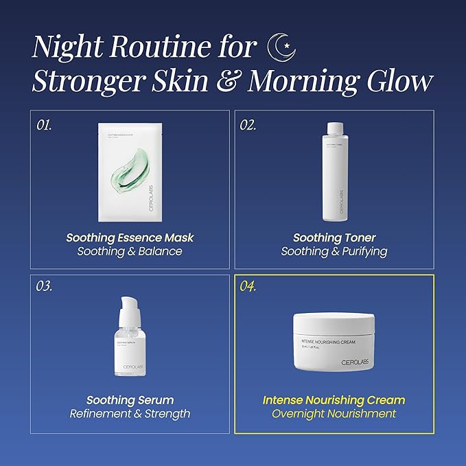 Intense Nourishing Cream, Deep Moisture & Barrier Care, Rich Hydrating Face Cream for Dry & Sensitive Skin, Korean Skincare, Clean Beauty, Vegan