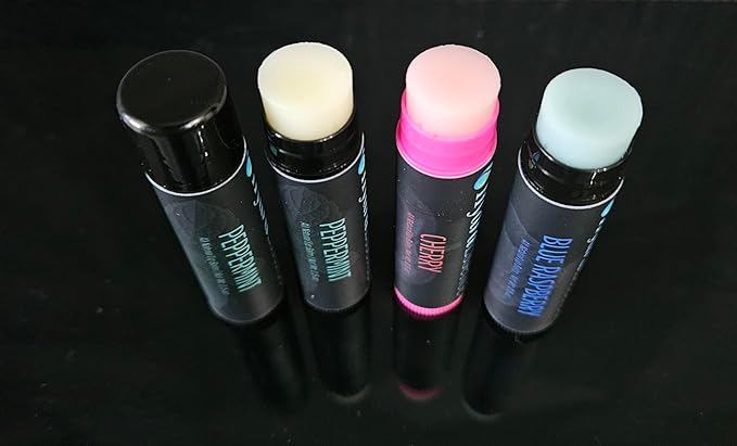 Vibrant Favorites Lip Balm Set – No Menthol No Camphor No Phenol – Natural Formula Variety 4-Pack, Bold Flavors Clean Moisture