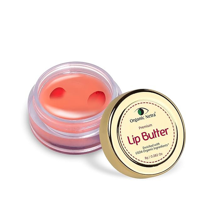 Organic Netra Premium Lip Butter | Moistures Lips | Lips Mask for All Occasions | Perfect for Everyone | Enriched with Organic and Natural Ingredients, 0.2 Oz