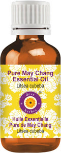 Deve Herbes Pure May Chang Essential Oil (Litsea cubeba) Steam Distilled 50ml (1.69 oz)