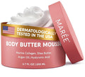 MAREE Body Butter Cream – Whipped Body Butter for Women Smell Good – Ayurvedic Skin Care – Body Moisturizer for Dry Skin – Vanilla Shea Butter Cream for Women & Men with Marine Collagen & Argan Oil