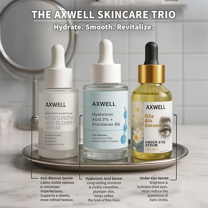 Axwell 2% Pure Hyaluronic Acid Serum for Face with Vitamin B5 – Deep Hydration, Plumping, Anti-Aging Skin Serum for Women & Men, Fragrance Free, 1.01 fl oz