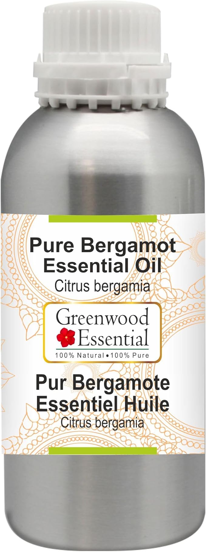 Greenwood Essential Pure Bergamot Essential Oil (Citrus bergamia) Steam Distilled 630ml (21 oz)