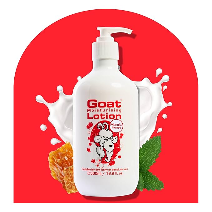 Goat Milk Lotion - Moisturizing - Non Greasy - 17 oz Enriched Milk, Suitable for Dry, Itchy or Sensitive Skin - Made in Australia - Manuka Honey
